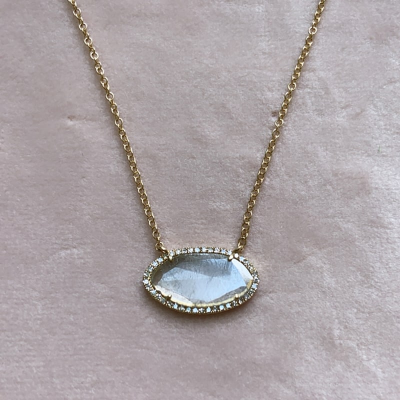 Thumbnail of Diamond Slice Necklace In 14K Yellow Gold Marquise image