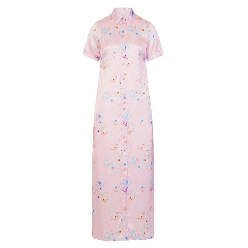 Thumbnail of Silk Maxi Dress Pink Beach Flower image