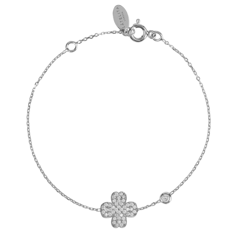 Sterling Silver Four Leaf Clover Bracelet