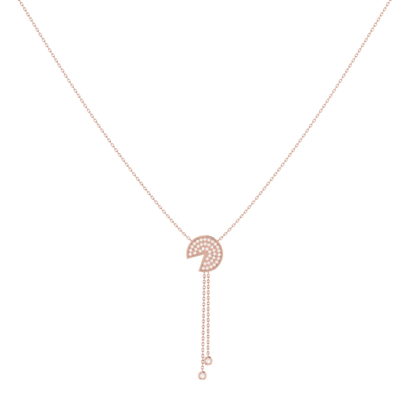 Thumbnail of Pac-Man Candy Lariat Necklace In 14 Kt Rose Gold Vermeil On Sterling Silver image
