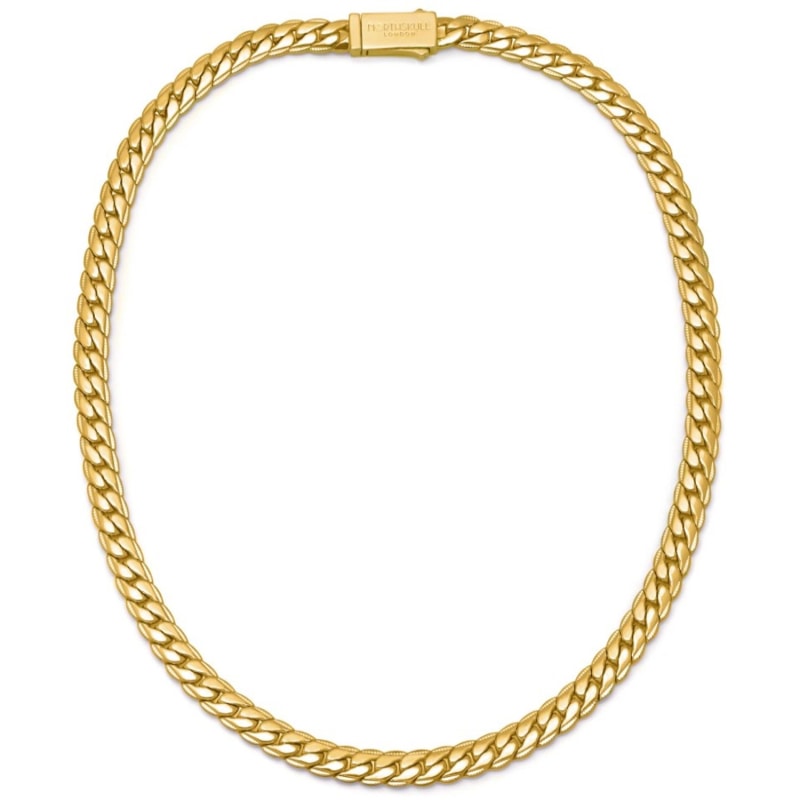 Thumbnail of Flat Curb Chain Necklace In Gold image