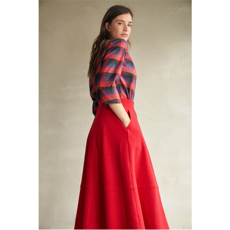 Thumbnail of A-Line Skirt Wool-Blend Red image
