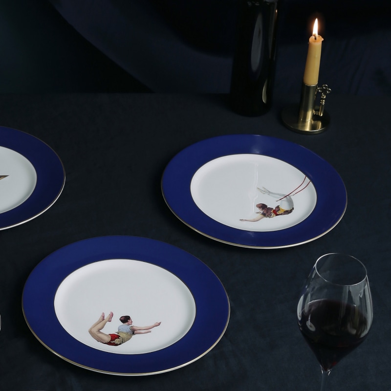 Thumbnail of Trapeze Boy Cobalt Blue Dinner Plate image