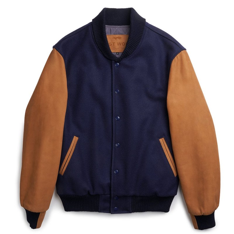 Thumbnail of Baker Mount Varsity Jacket - Blue image