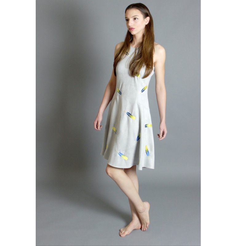 Thumbnail of Gray Feather Embroidered Party Dress image