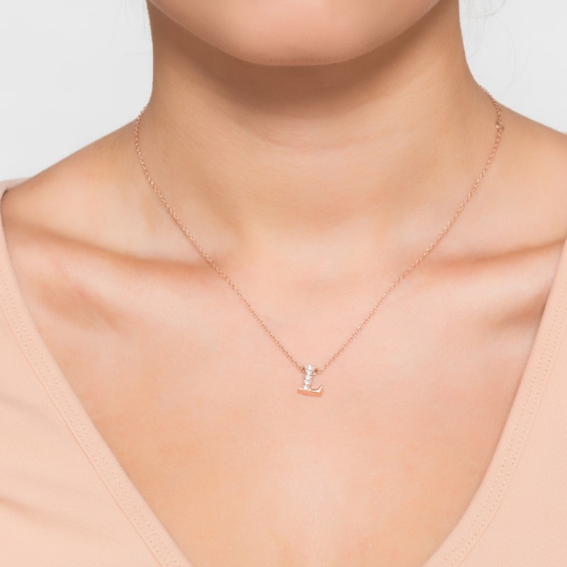 Gold l initial pendant clearance