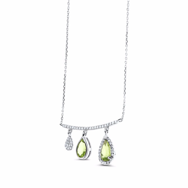 Thumbnail of Peridot Necklace 14k White Gold image