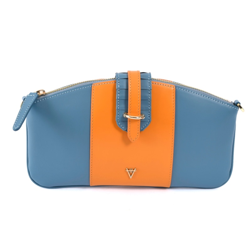 Lilia Chain Bag & Clutch Deep Blue & Burnt Orange | Hiva Atelier | Wolf ...