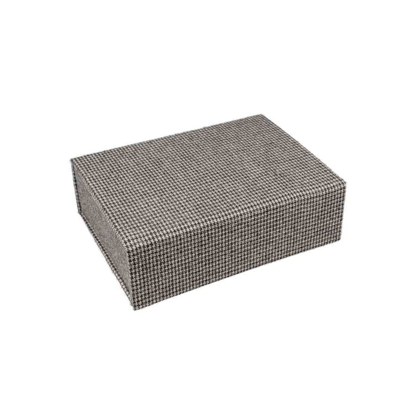 Sustainable Collapsible Box - Woven Black And White Houndstooth Print