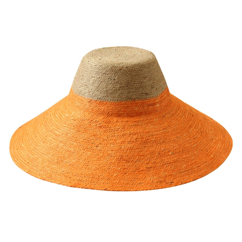 Thumbnail of Riri Duo Jute Straw Hat In Orange & Nude image