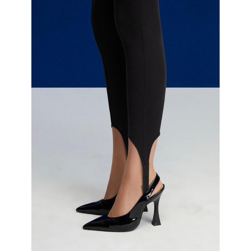 High Waisted Stirrup Leggings - Black, NOCTURNE