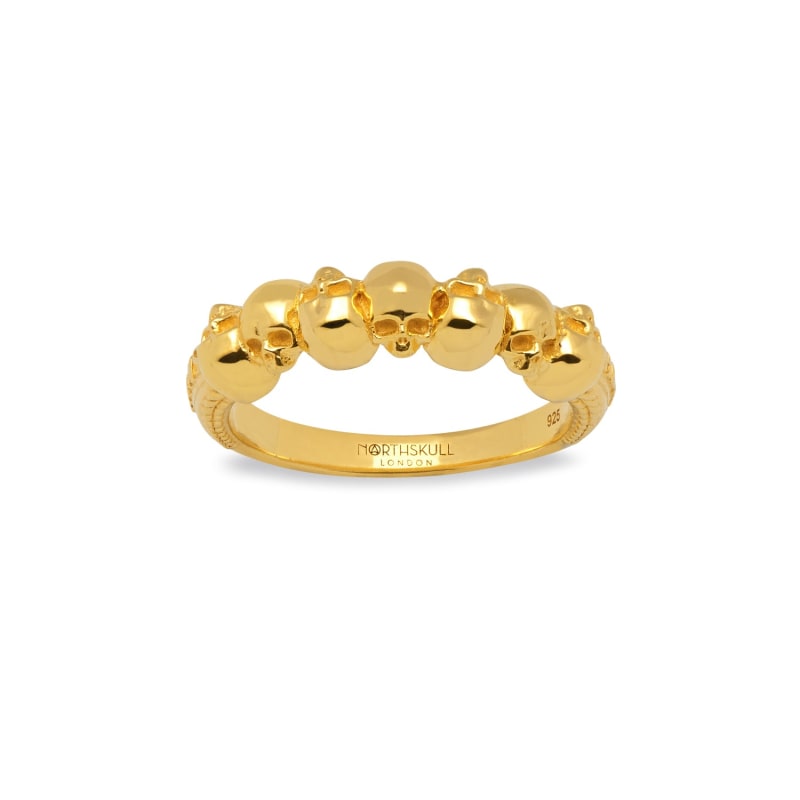 Thumbnail of Septem Skull Band Ring In Gold image