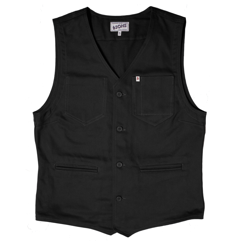 Thumbnail of &Sons Black Lincoln Waistcoat image