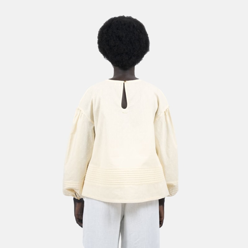 Thumbnail of Strasbourg Blouse - Cotton Summer Blouse - Flavone White image