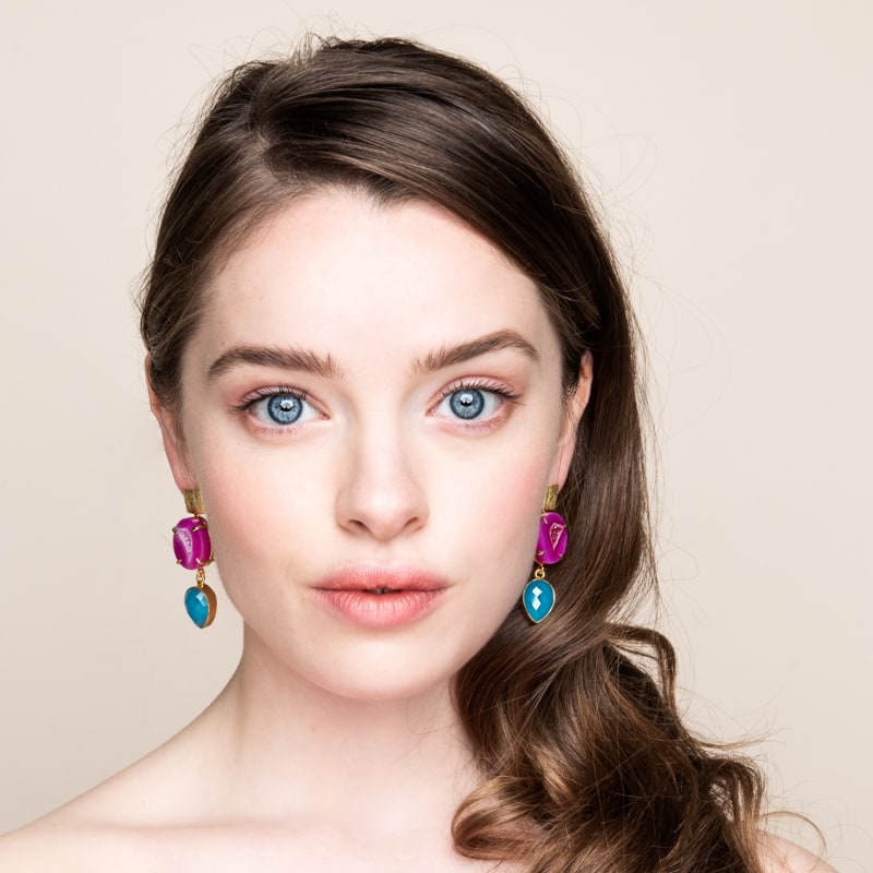 Thumbnail of Blue Double Drop Earrings image