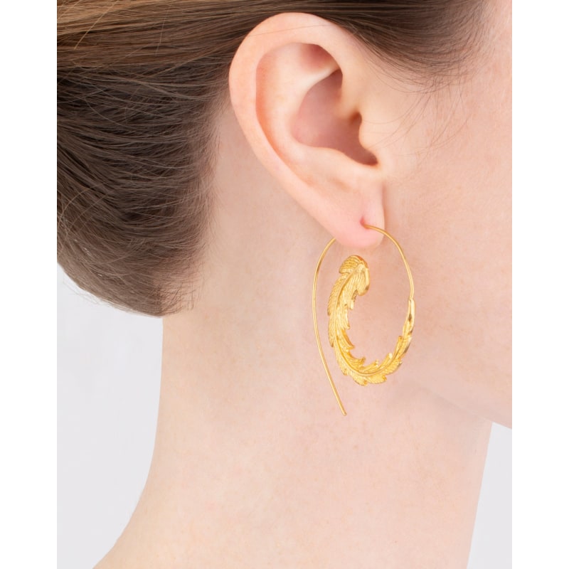 Thumbnail of Feather Hoop Earrings image