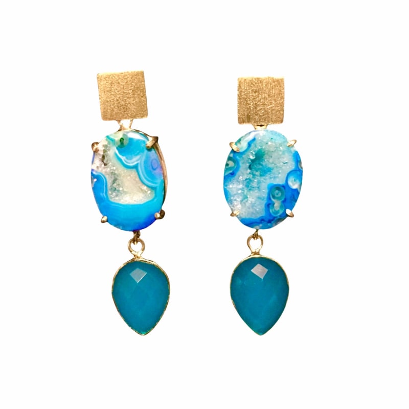 Thumbnail of Blue Double Drop Earrings image