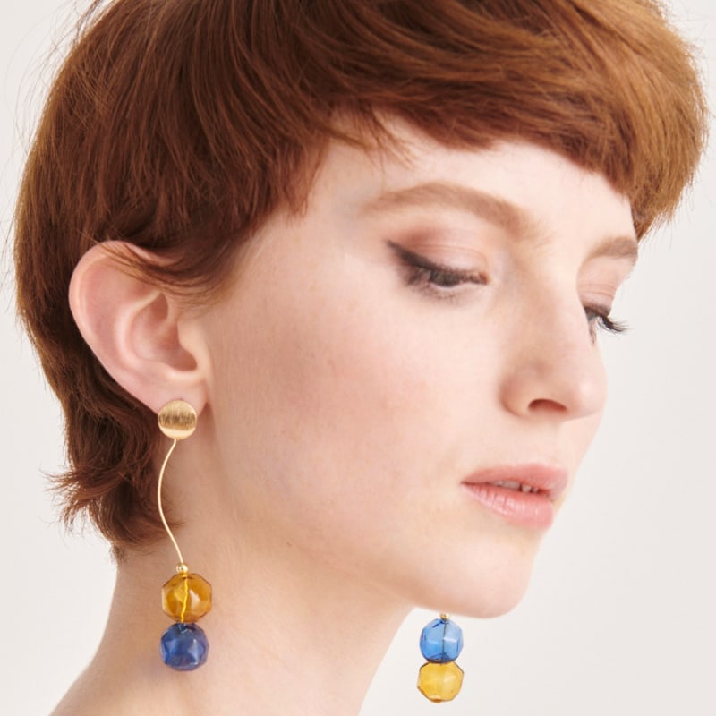 Thumbnail of Flowy Two Sphere Earrings image