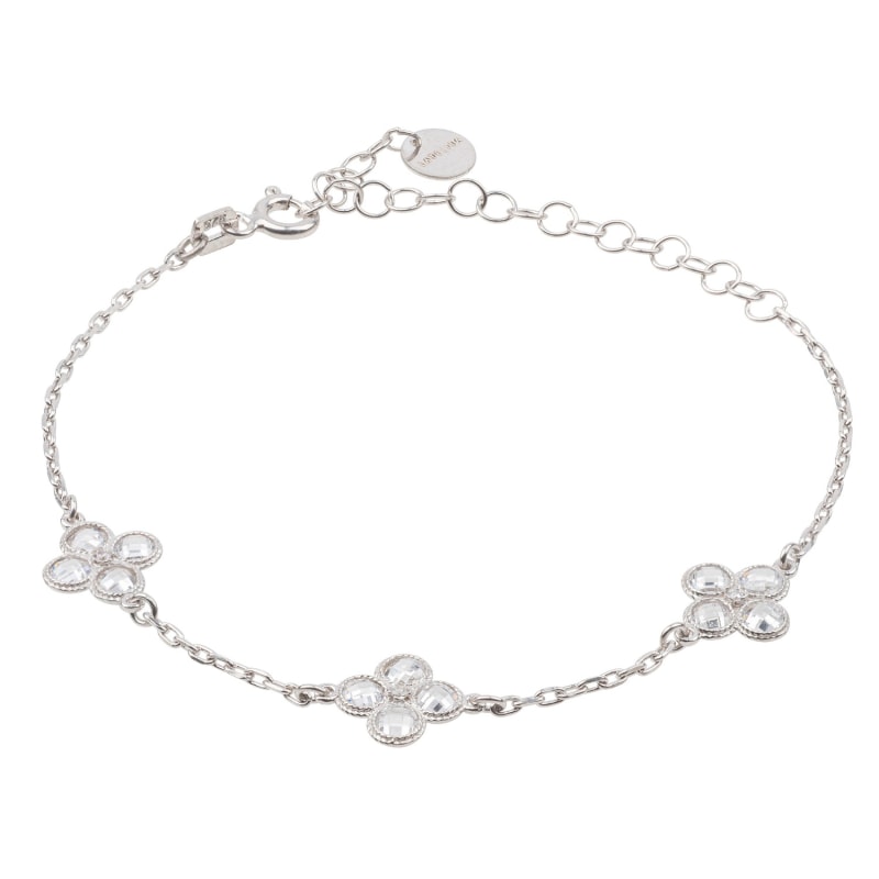 Thumbnail of Flower Clover Triple Bracelet Silver image