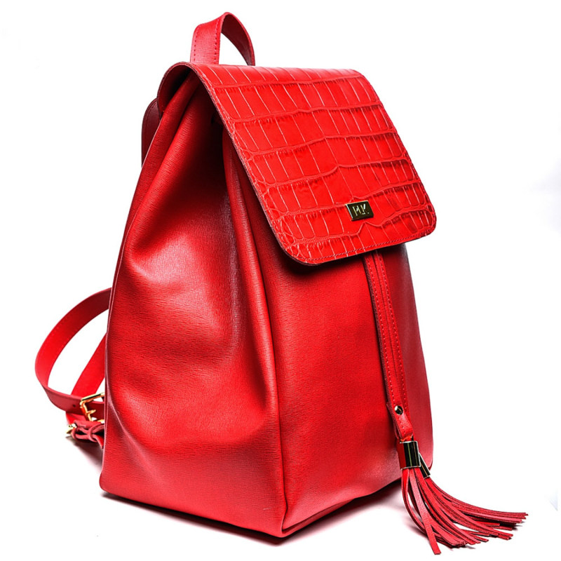 Thumbnail of Leather Backpack Red image