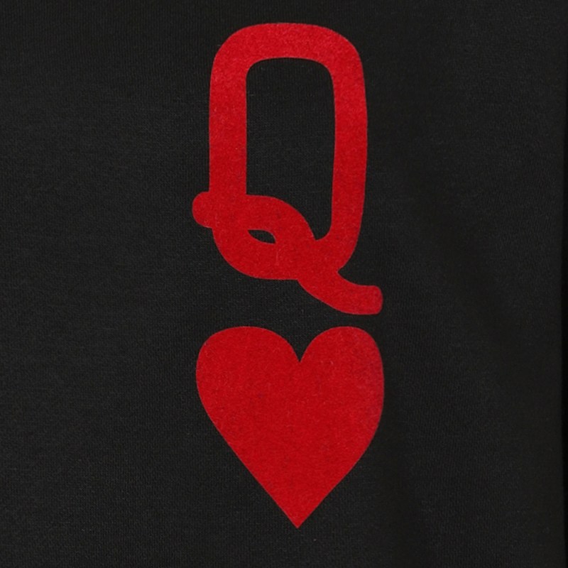 Thumbnail of Queen Of Hearts Oversized Sweatshirt In Black & Red image