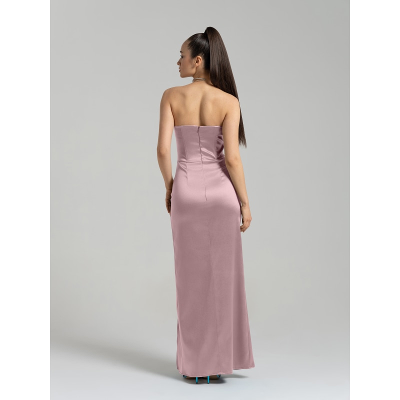 Thumbnail of Queen Of Hearts Satin Maxi Dress - Soft Pink image