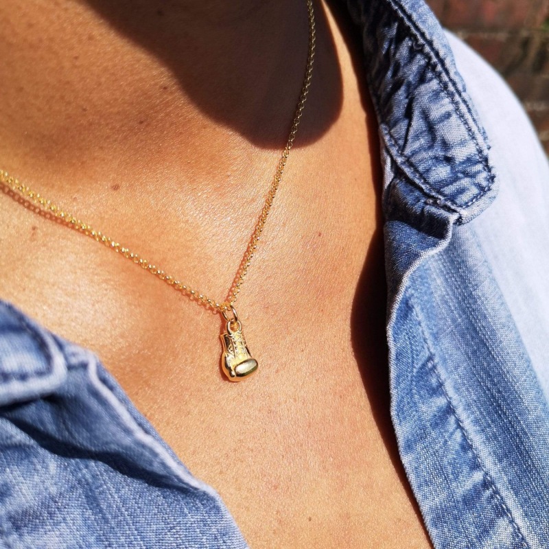 Gold boxing glove chain clearance