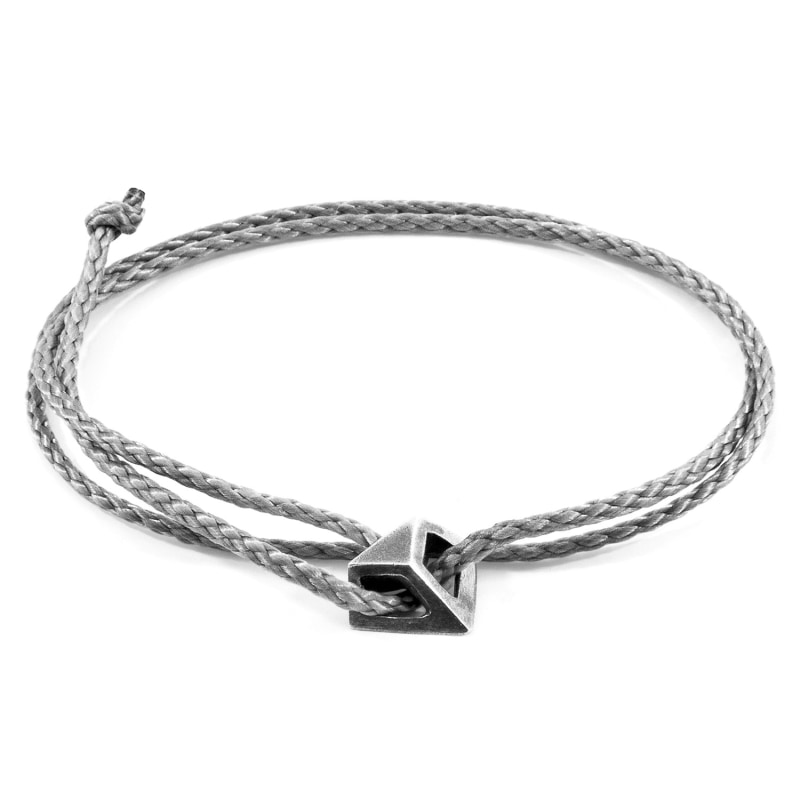 Thumbnail of Classic Grey Arthur Silver & Rope Skinny Bracelet image