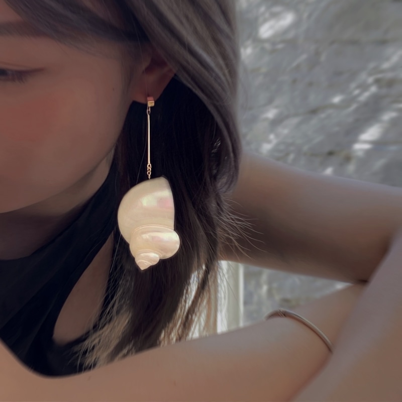 Thumbnail of Moonlight Shell Earring - White image