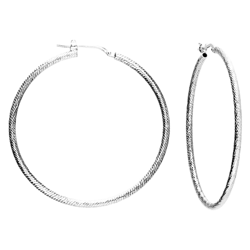 Thumbnail of Silver Large Round Hoops image