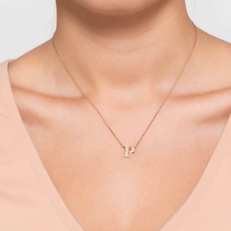 Alphabet necklace rose gold hot sale