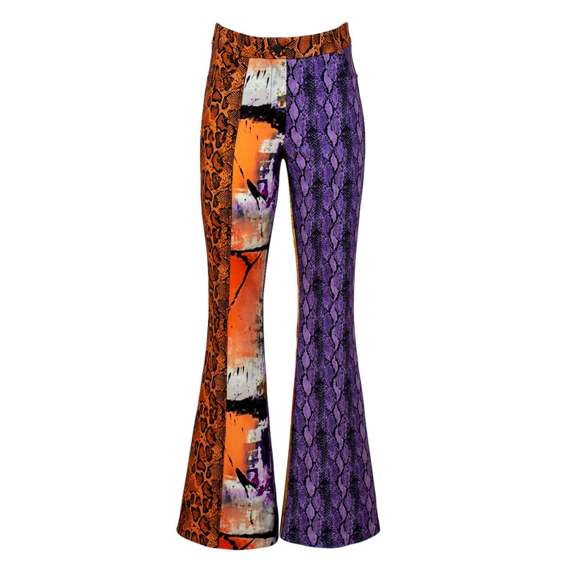 Thumbnail of Colorful Print Patchwork Flared Pants image