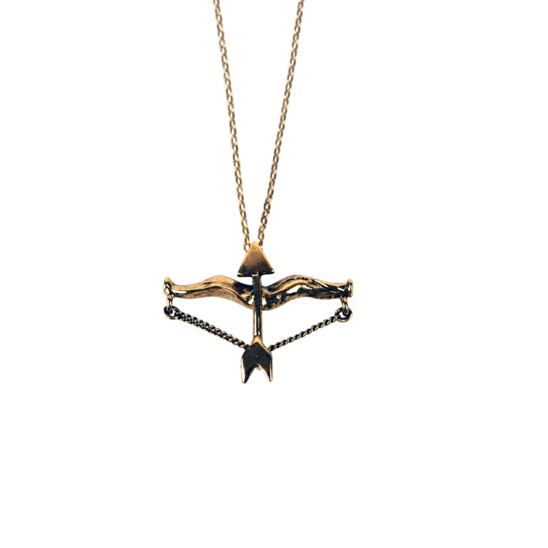 Bow Arrow Necklace Gold Lovard Wolf Badger