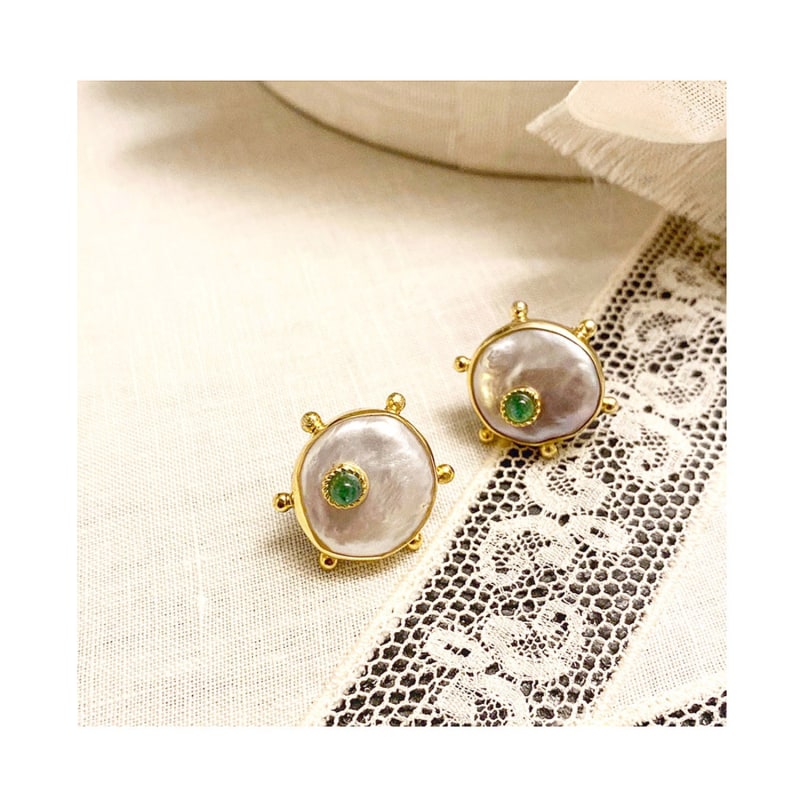 Thumbnail of Rebel Rebel Green Emerald Stud Earrings image