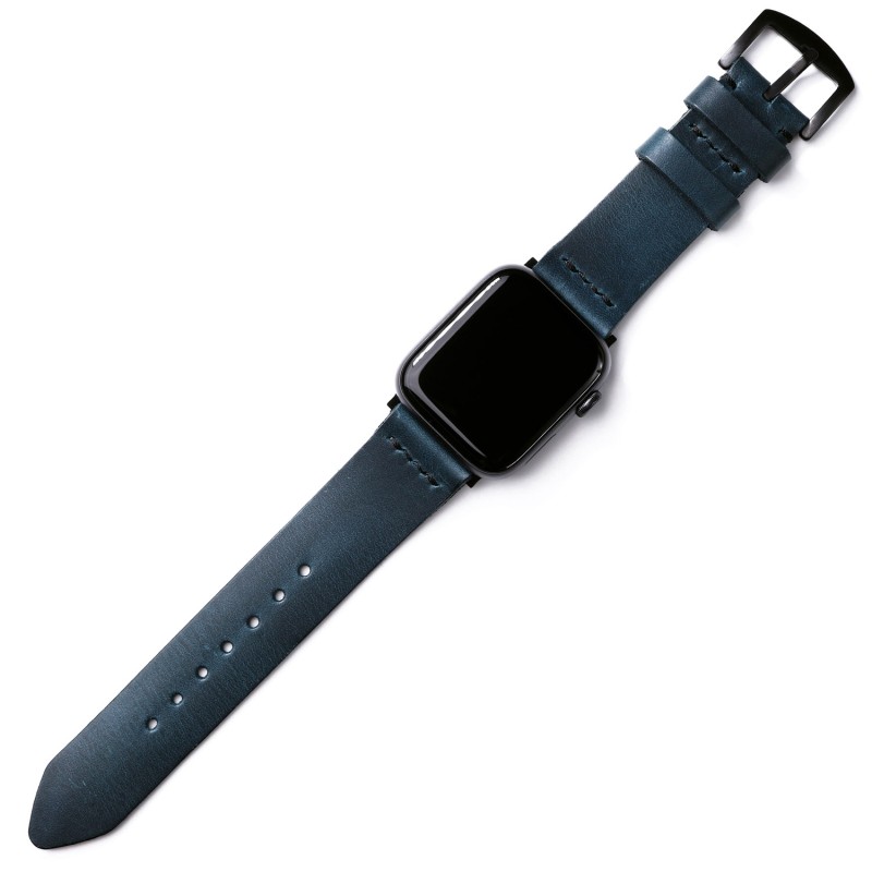 Apple Watch Leather Band Blue Coral Roarcraft Wolf Badger