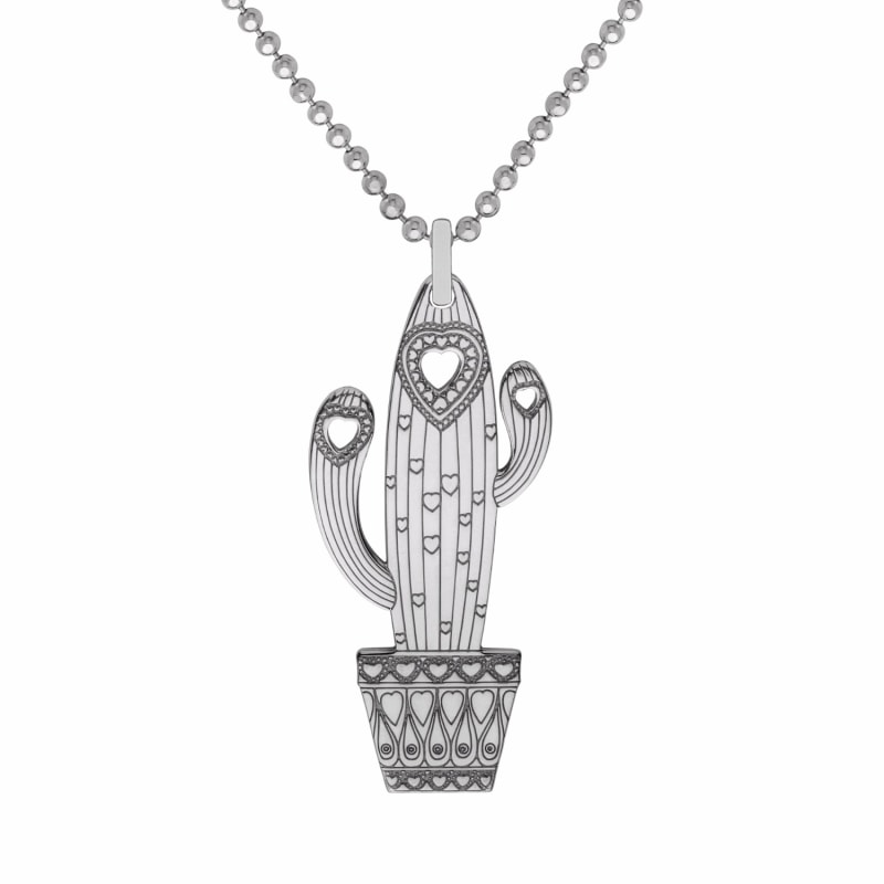 Thumbnail of Medium Silver Carrie The Cactus Pendant Necklace image