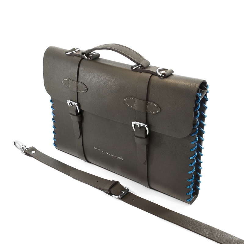 Thumbnail of Falcon Grey Rufford Leather & Rope Briefcase Small image