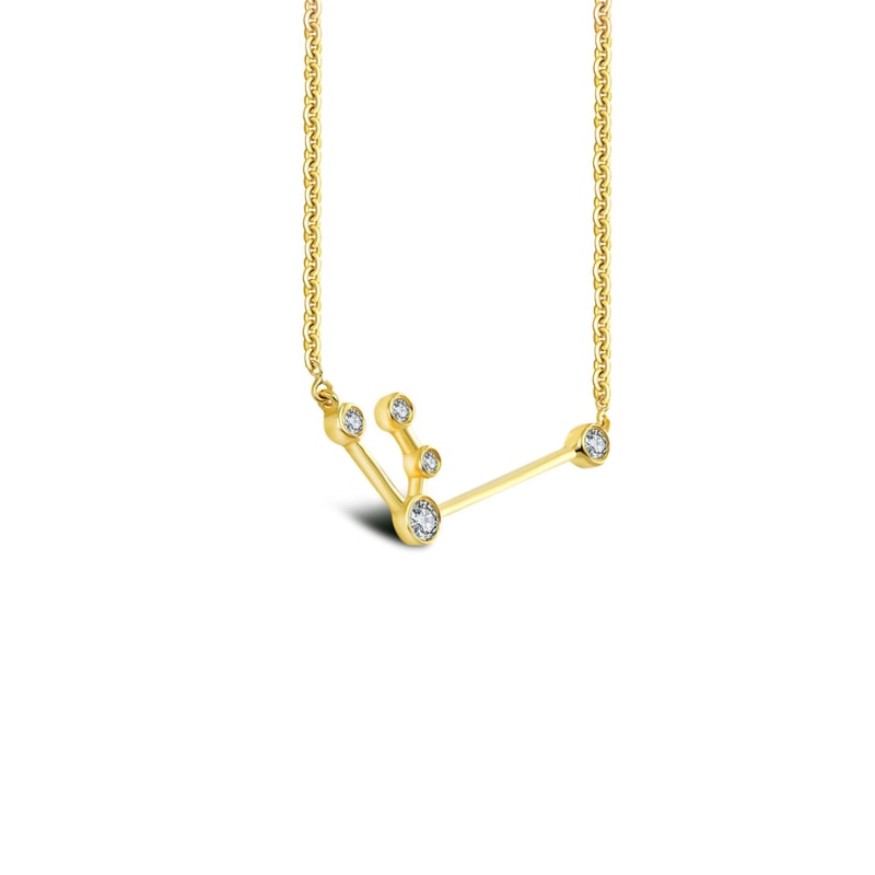 Thumbnail of Aquarius Zodiac Constellation Necklace 18K Yellow Gold & Diamond image