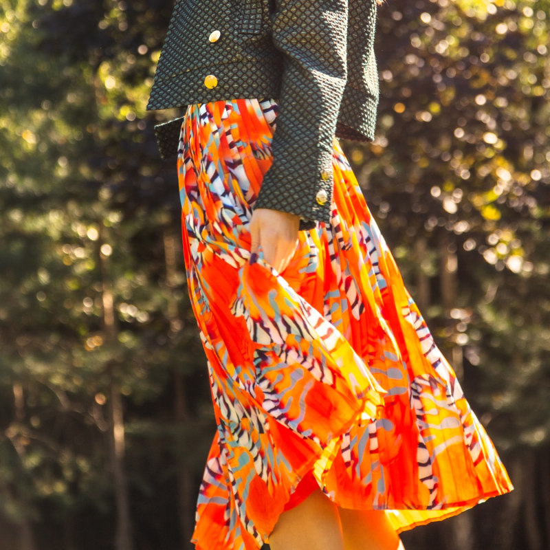 Thumbnail of Pleated Skirt Orange Sea image