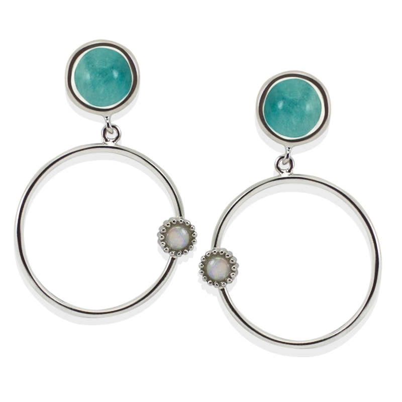 Thumbnail of Satellite Amazonite Hoop Earrings image