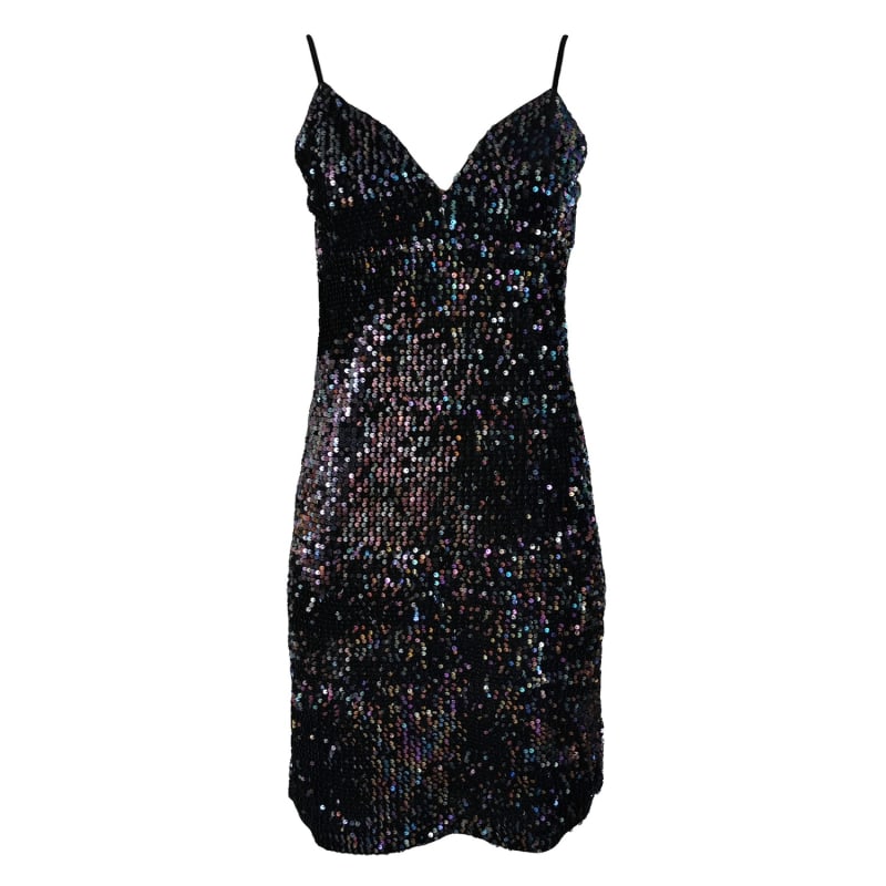 Sequined Black Velvet Mini Dress by Lalipop Design