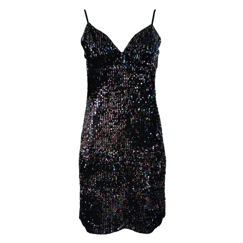 Thumbnail of Sequined Black Velvet Mini Dress image