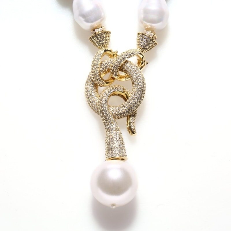 Thumbnail of Hooked Mother of Pearl Necklace image