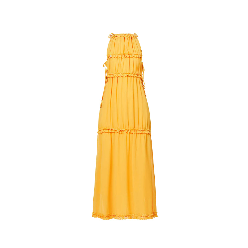 Thumbnail of Dallas Orange Ruffle Tiered Maxi Dress image