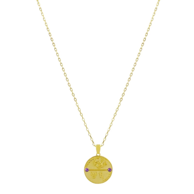 Thumbnail of Aquarius Zodiac Necklace - Gold image