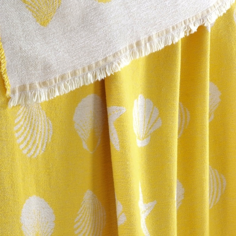 Thumbnail of Yellow Seashells Pure Cotton Throw image