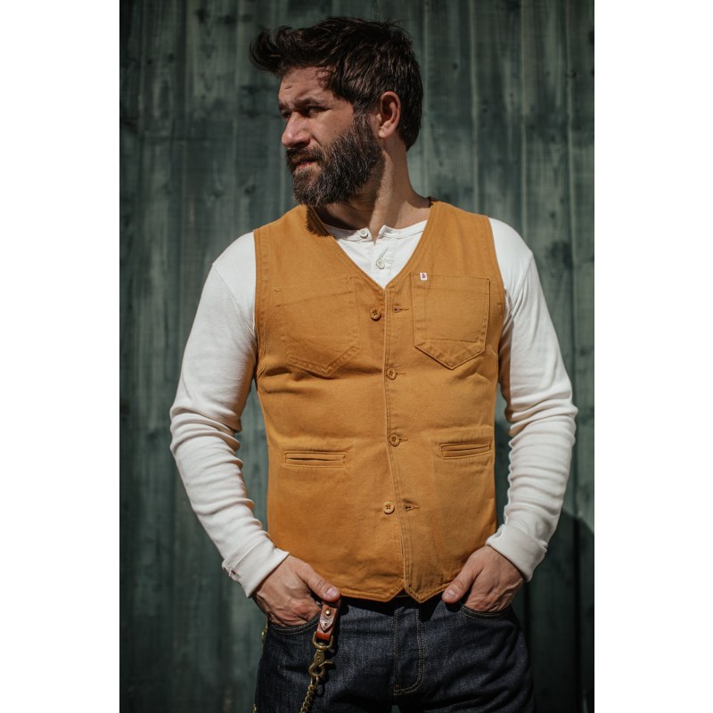 Thumbnail of &Sons Lincoln Waistcoat Dark Tan image