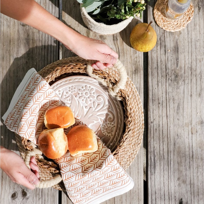 Hanging Kitchen Towel Peaches - Realistic peaches print with brown