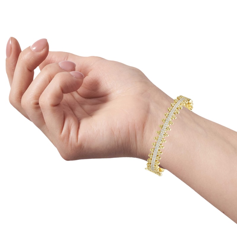 Tennis Bracelet Sparkling Cubic Zirconia Gold-plated Sterling Silver Tennis Bracelet Sparkling Cubic Zirconia Gold-plated Sterling Silver