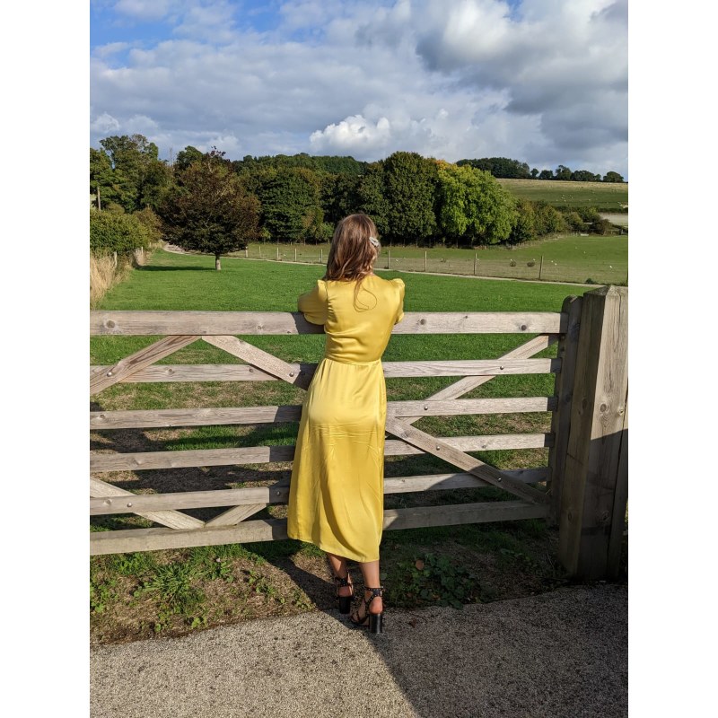 Thumbnail of Rae Midi Wrap Dress In Mimosa Yellow image